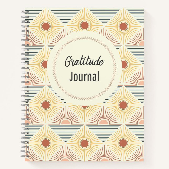 Boho Sun Pattern Gratitude Journal (Front)