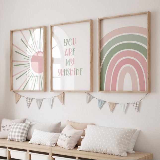 Boho Sun Quote Rainbow Kids Room Wall Art Sets (Creator Uploaded)