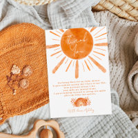 Boho sun rainbow orange baby shower