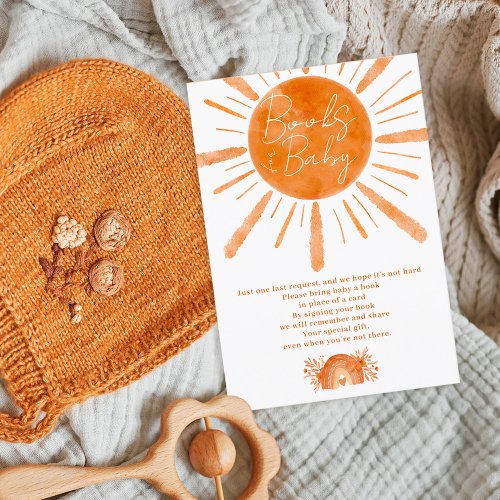 Boho sun rainbow orange bring a book enclosure card