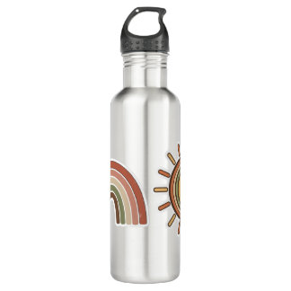 Boho Sun & Rainbow Water Bottle