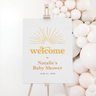 Boho Sun Sunshine Baby Shower Welcome Sign