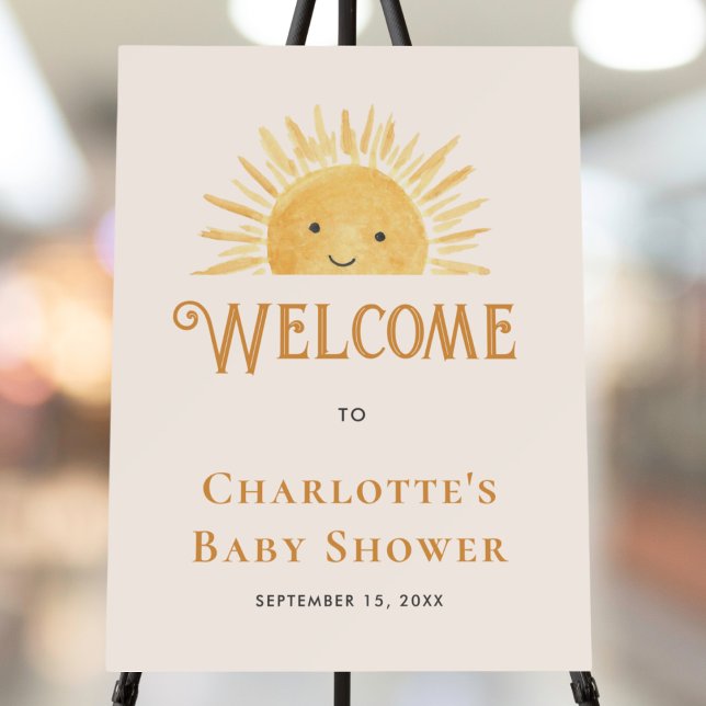 Boho Sun Sunshine Baby Shower Welcome Sign (Creator Uploaded)