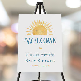 Boho Sun Sunshine Baby Shower Welcome Sign