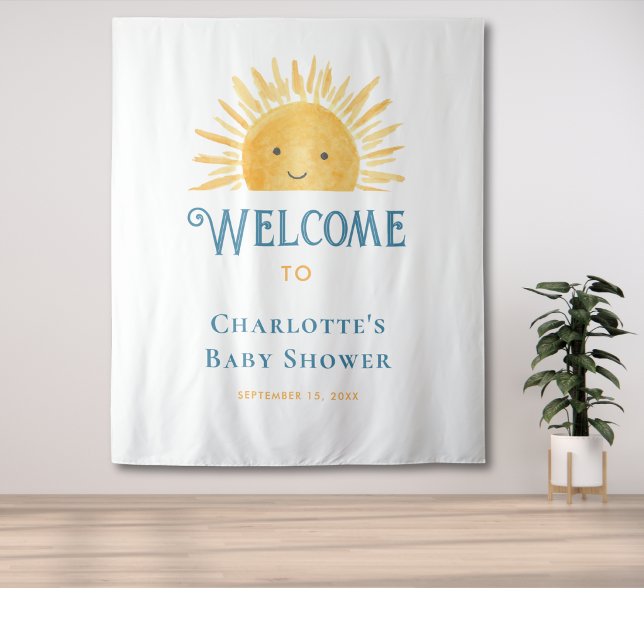 Boho Sun Sunshine Baby Shower Welcome  Tapestry (Creator Uploaded)