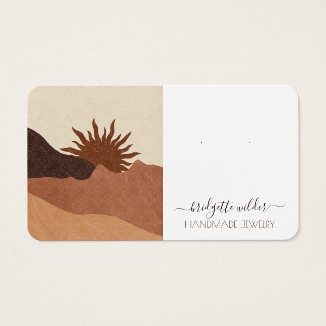 Boho Sun Terracotta Jewelry Earring Display Cards (Front)