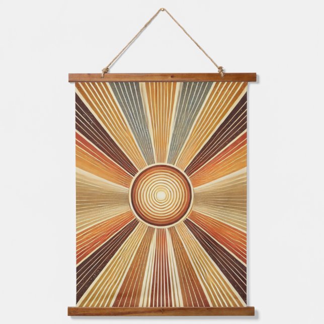 "Boho Sun Wall Tapestry – Golden Sunburst with Ear (Front)