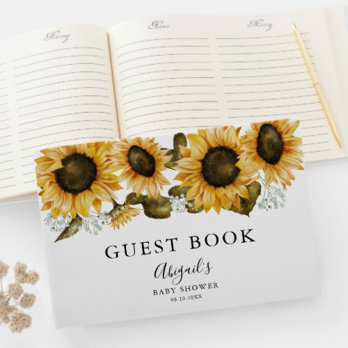 Boho Sunflower Baby Shower Guest Book