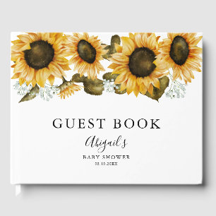 Boho Sunflower Baby Shower Guest Book