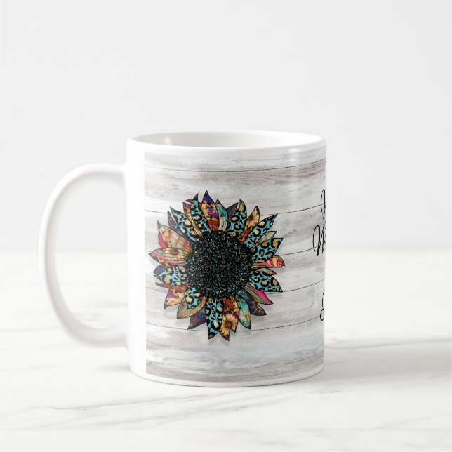Boho Sunflower Cottagecore  Classic Mug (Left)