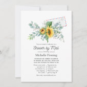 Boho Sunflower Eucalyptus Bridal Shower by Mail Invitation (Front)
