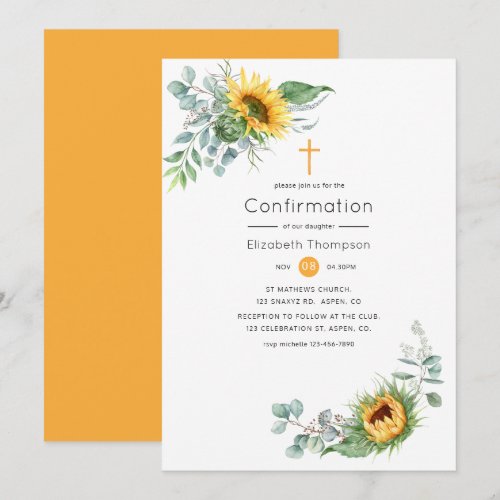 Boho Sunflower Eucalyptus Confirmation