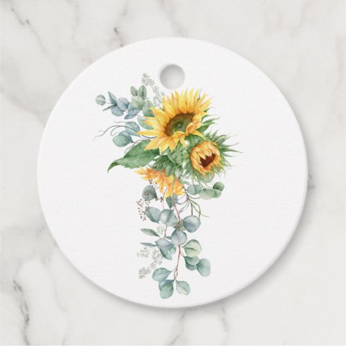 Boho Sunflower Eucalyptus Favor Tags