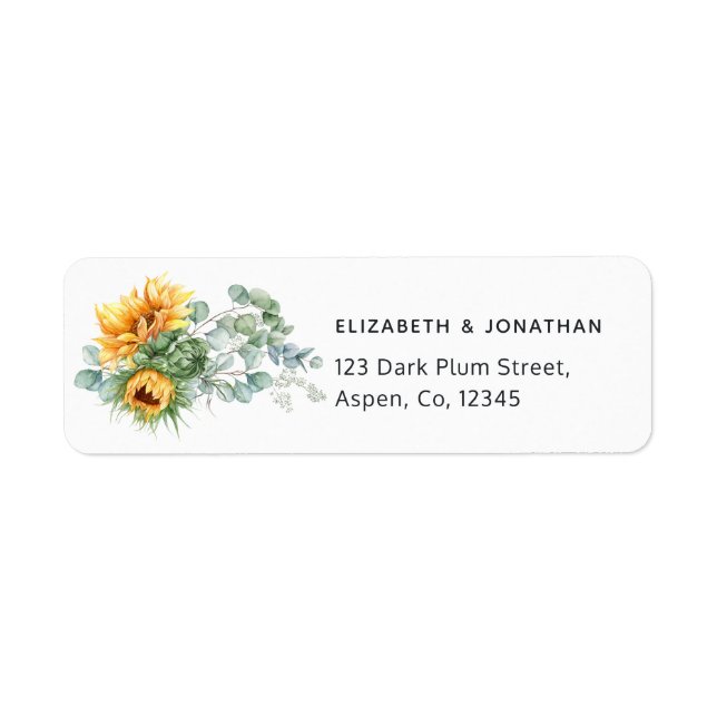 Boho Sunflower Eucalyptus Label (Front)