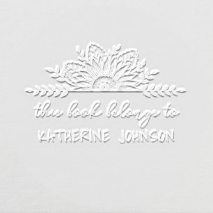 Boho Sunflower Handwriting From The Library Book Embosser