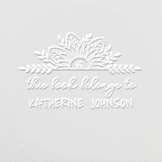 Boho Sunflower Handwriting From The Library Book Embosser (Design)