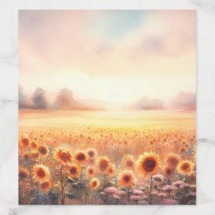 Boho Sunflower Rustic Watercolor Country Wedding Envelope Liner
