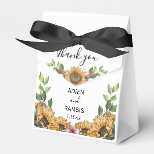 Boho Sunflower Rustic Wildflower Wedding Favor Box