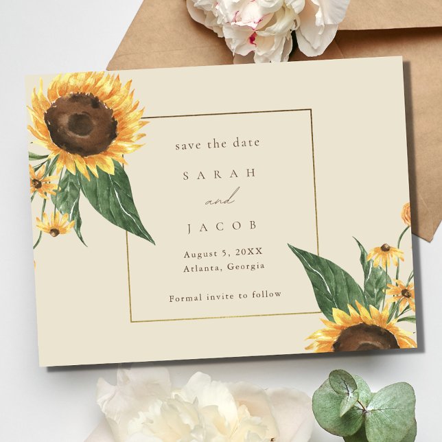 Boho Sunflower Wedding Save The Date (Boho Sunflower Wedding Save The Date)