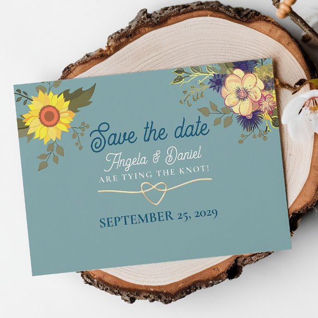 Boho Sunflower Wedding Save The Date (Creator Uploaded)