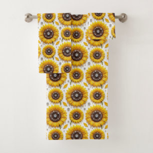 Boho Sunflowers and Diamonds Towel Set