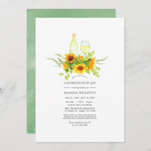 Boho Sunflowers Celebration of Life Photo Invitati Invitation