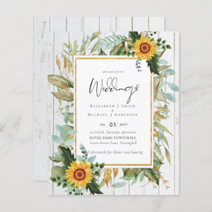 Boho Sunflowers Greenery Watercolor Wedding BUDGET
