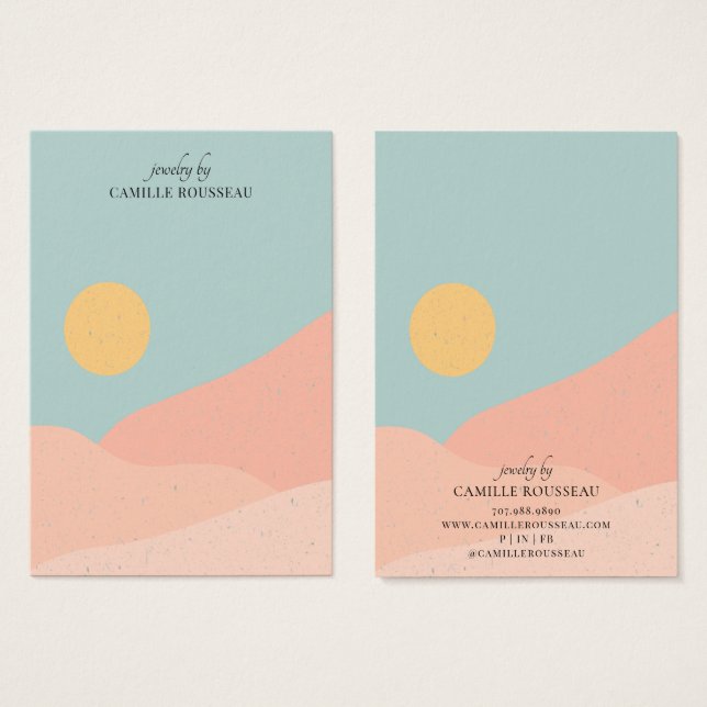 Boho Sunrise Desert Abstract Earring Display Card (Front & Back)