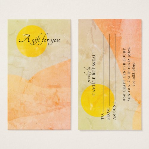 Boho Sunrise Desert Abstract Gift Card