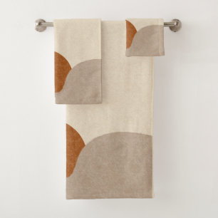 Boho Sunrise Terracotta Cream Sand Bath Towel Set