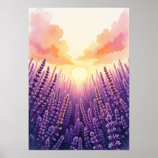 Boho Sunset Lavender Wall Art