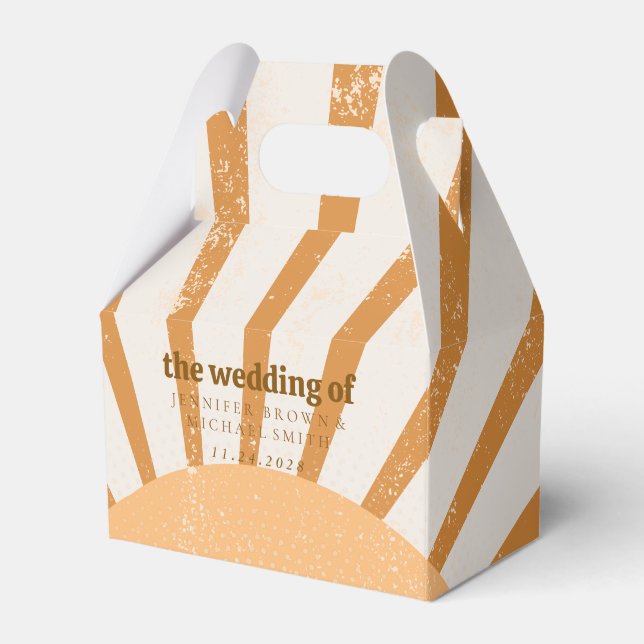 Boho Sunset Summer Wedding Favor Boxes (Front Side)