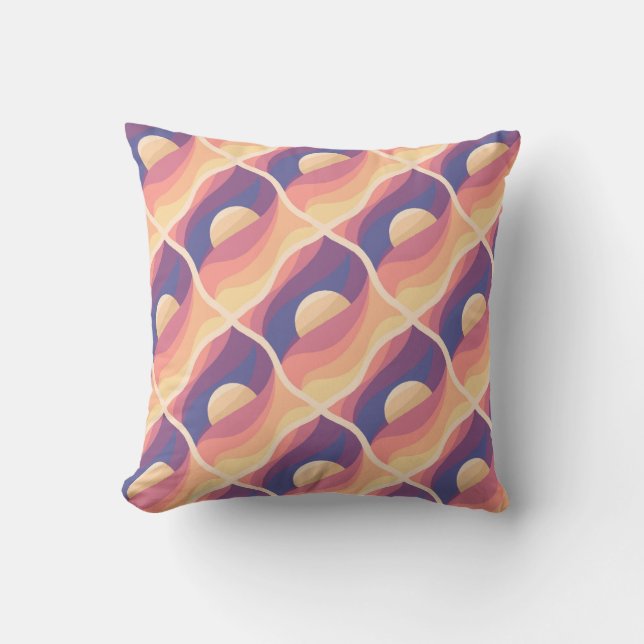 Boho Sunset Throw Pillow (Front)