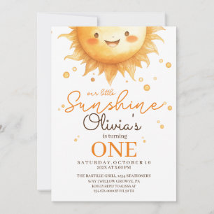 Boho Sunshine 1st Birthday party Invitation