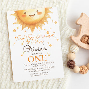 Boho Sunshine 1st Birthday party Invitation