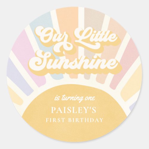 Boho Sunshine 1st Trip Around The Sun Birthday Classic Round Sticker