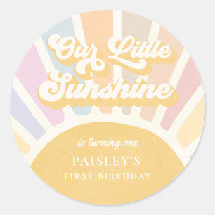 Boho Sunshine 1st Trip Around The Sun Birthday Classic Round Sticker