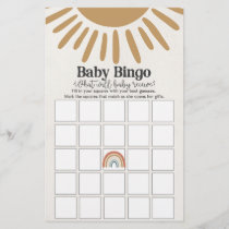 boho sunshine baby bingo, baby shower game