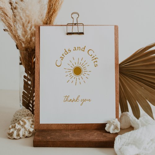 Boho Sunshine Baby Shower Cards and Gifts Sign