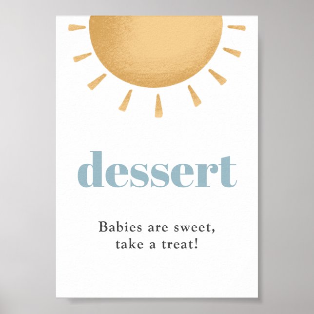 Boho Sunshine Baby Shower Dessert Sign (Front)