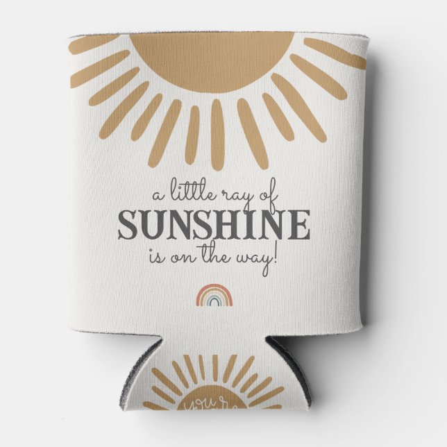boho sunshine baby shower favor can cooler (Front)