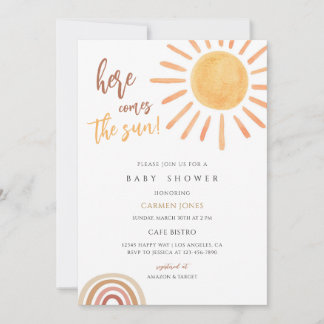 Boho Sunshine Baby Shower Invitation
