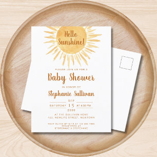 Boho Sunshine Baby Shower Invitation Postcard