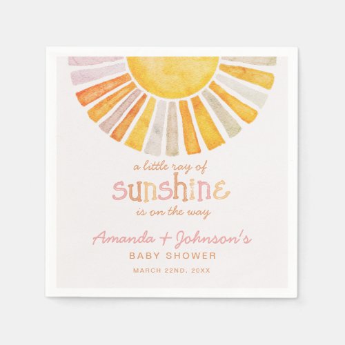 Boho Sunshine Baby Shower Napkins