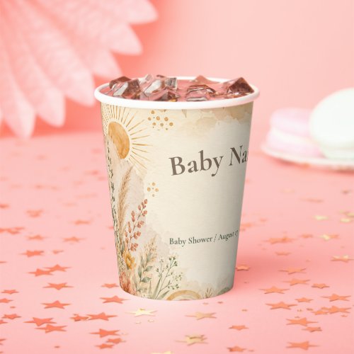 Boho Sunshine Baby Shower Paper Cup