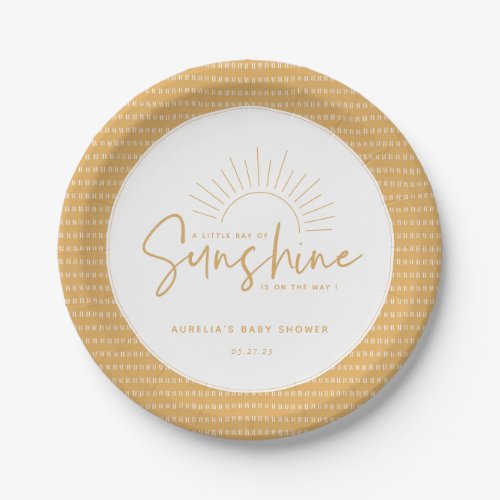 Boho Sunshine Baby Shower Paper Plate