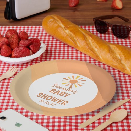 Boho Sunshine Baby Shower Paper Plates