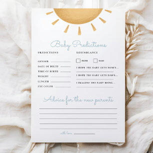 Boho Sunshine Baby Shower Prediction & Advice Game