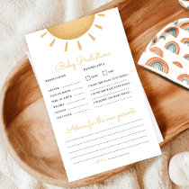 Boho Sunshine Baby Shower Prediction & Advice Game