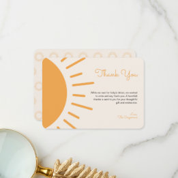Boho Sunshine Baby Shower Thank You Card